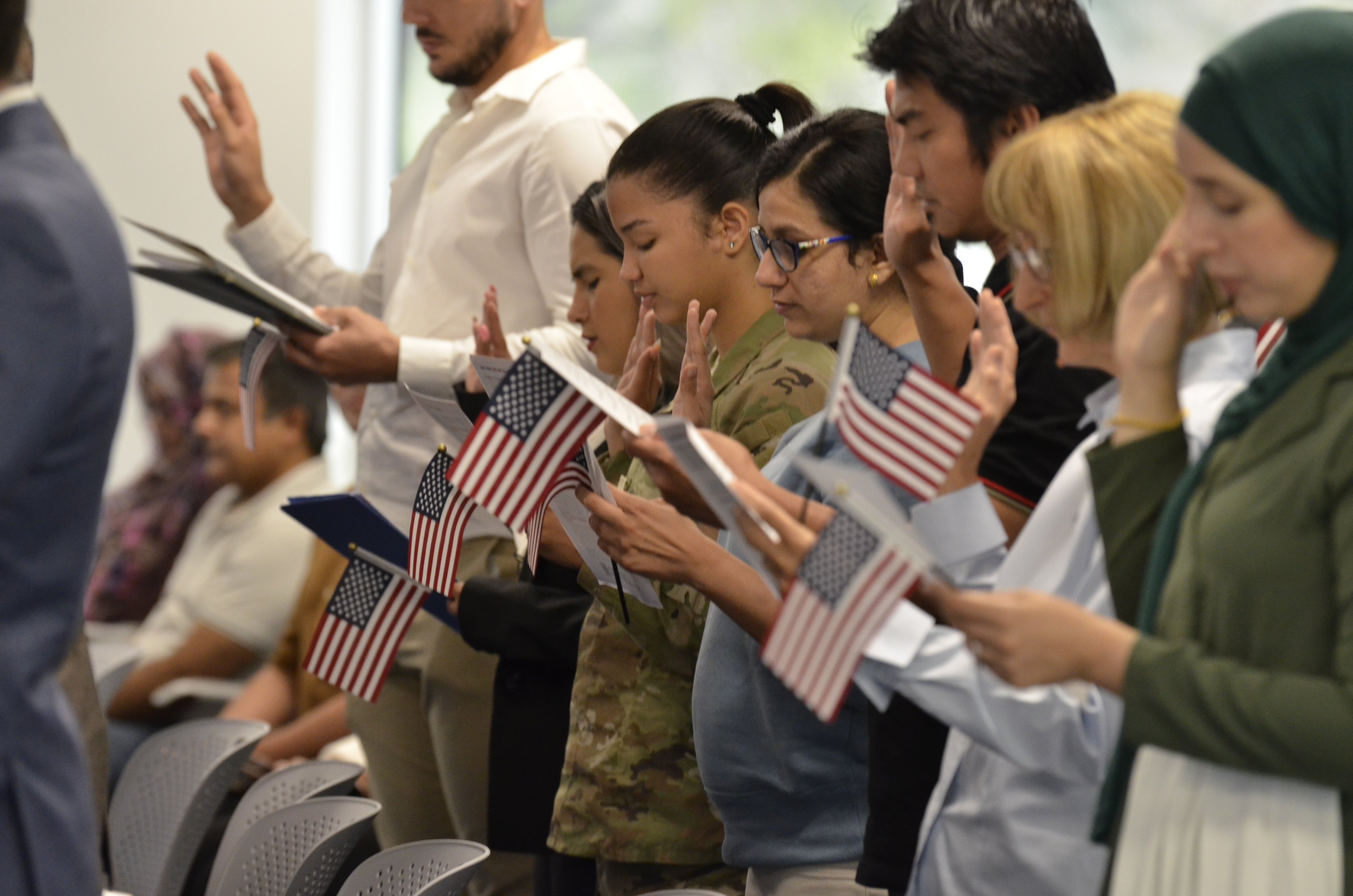 Picture of Naturalization ceremony picture at the Central New Jersey Office