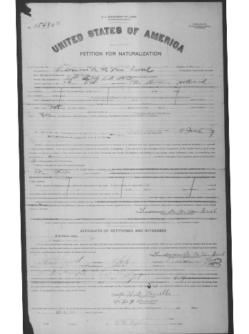 Picture of Sgt. Ludovicus Van Iersel's Petition for Naturalization