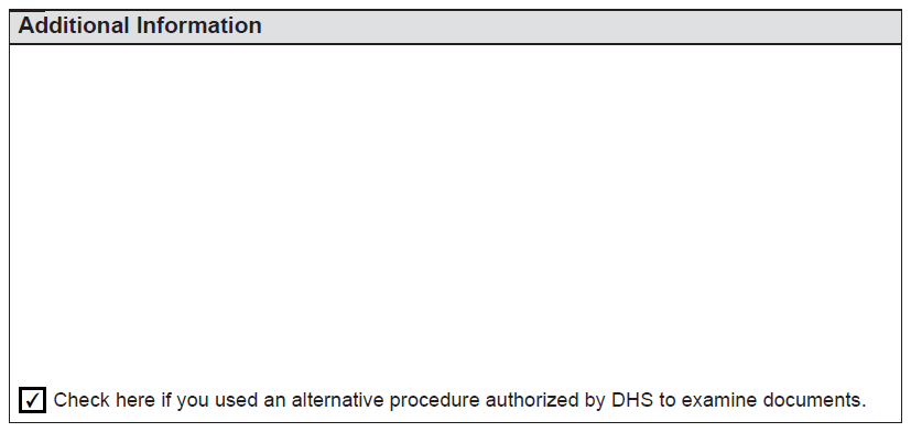 Image of additional information box with check mark