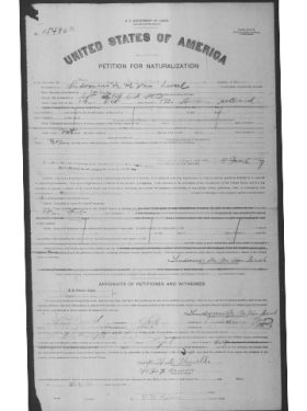 Picture of Sgt. Ludovicus Van Iersel's Petition for Naturalization